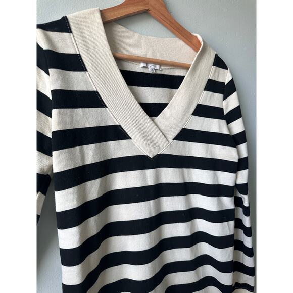 Z Supply Modern Black and White Stripe Long Sleeve Dress - Picture 4 of 8
